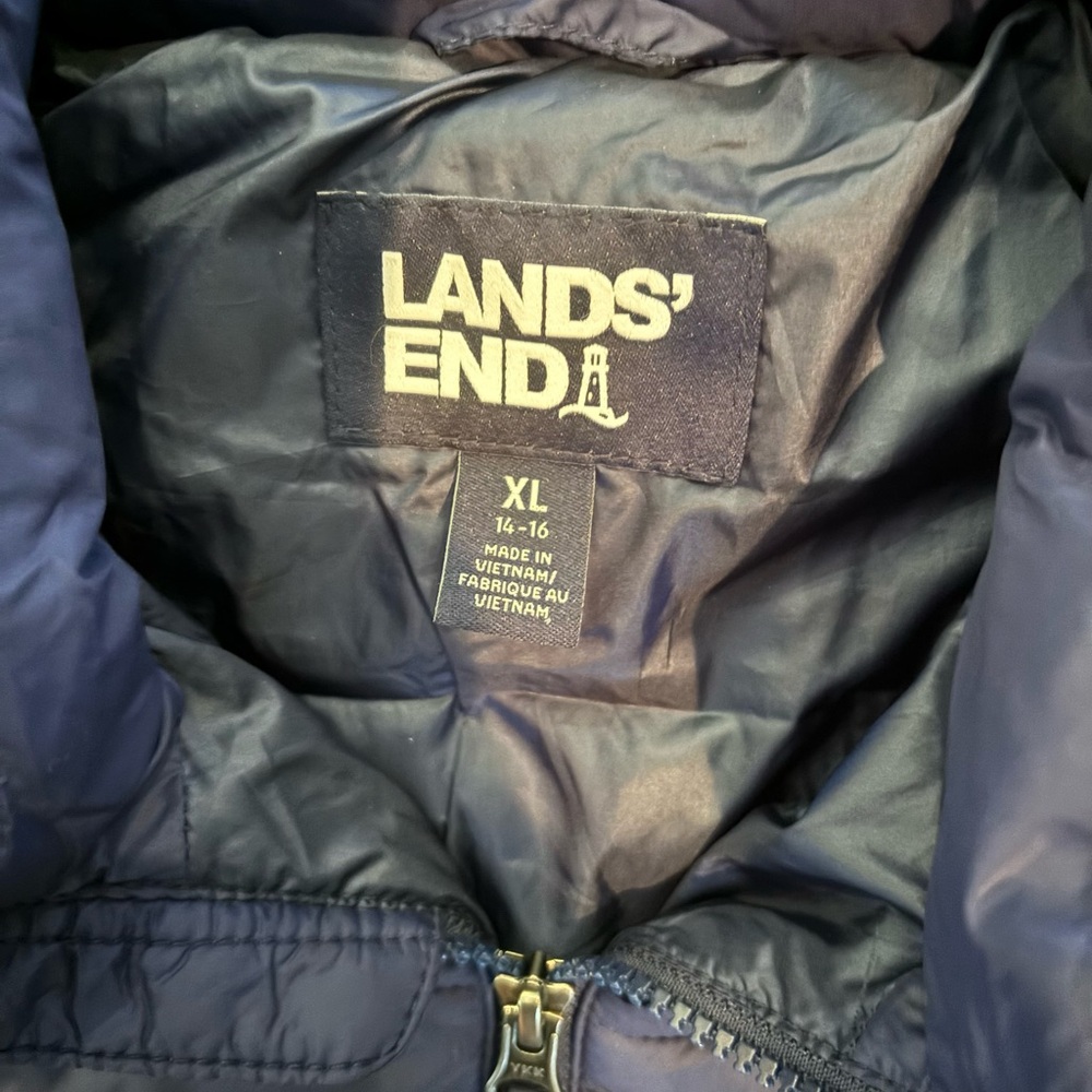Lands’ End puffer jacket boys size XL 14-16y - Picture 3 of 7